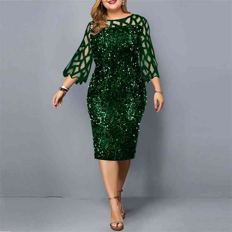 

Women's Summer Dress Elegant Sequin Evening Wedding Fashion Gold Green Party Ladies Mesh Sleeve Casual Outfits 210701, Purple