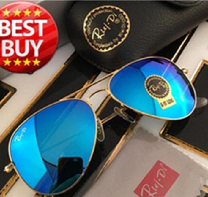 

1pcs designer brand new classic pilot sunglasses fashion women sun glasses UV400 gold frame green mirror 58mm lens with box