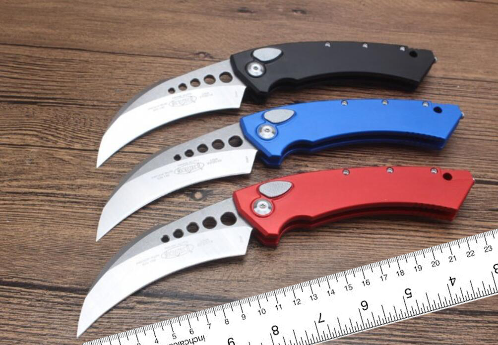 

Cross out Automatic Claw knife Karambits knives AUTO OPEN Blade aluminum handle Wild survival outdoor portable pocket knives EDC Tool