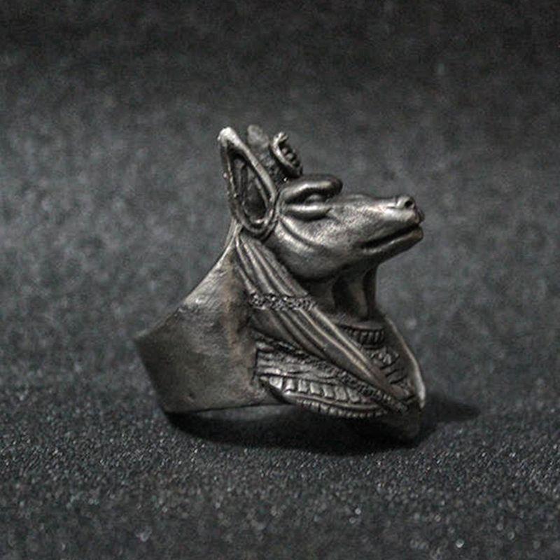 

Cluster Rings Egyptian Mythology Anubis 316L Stainless Steel Ring Underworld Gatekeeper God Biker Jewelry