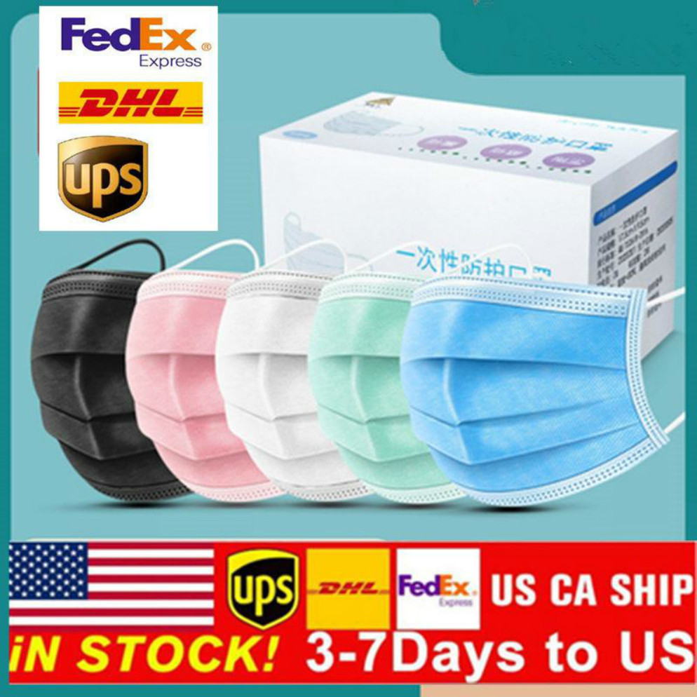 

DHL Shipping Disposable Face Mask 3 Layers Dustproof Facial Protective Cover Masks Anti-Dust Disposable Salon Earloop Mouth Mask Party Masks