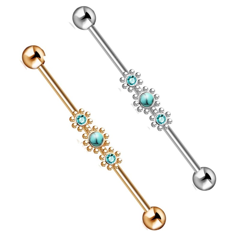 

Industrial Piercing Jewelry Plugs Tunnels Surgical Steel Ear Barbell Earrings Scaffold Cartilage Helix Conch For Women