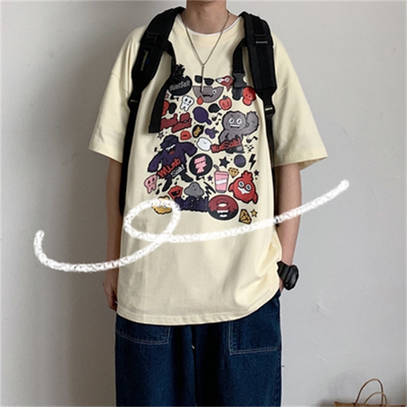 

2021 Summer New Short-sleeved T-shirt Men's Trend Camouflage Korean Students Loose 8fit