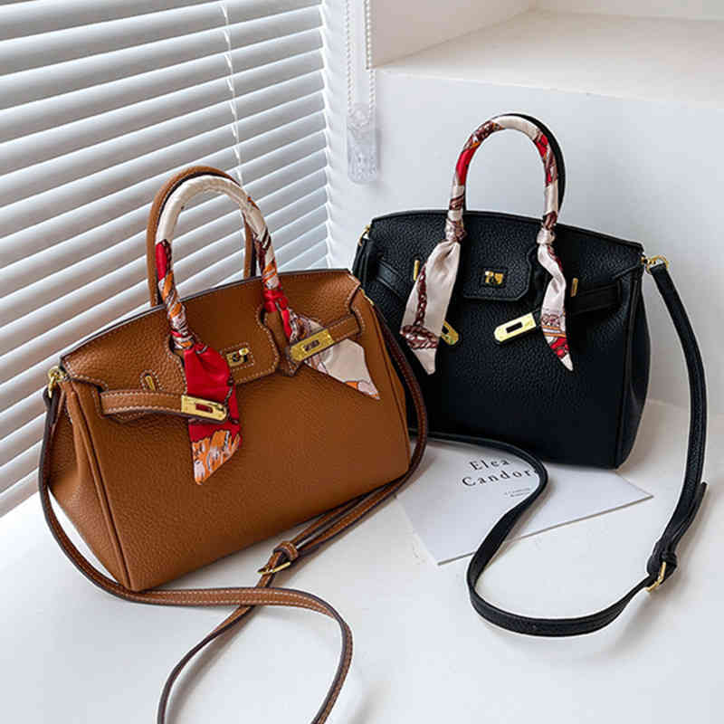 

winter new women's handbag style silk scarf large capacity sling single shoulder diagonal Purses Black Friday, Blue