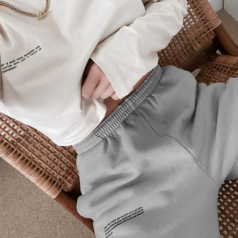 

women sweatpant letter print cotton cargo pant autumn loose casual jogger baggy trousers 2021 streetwear solid pants, Black;white