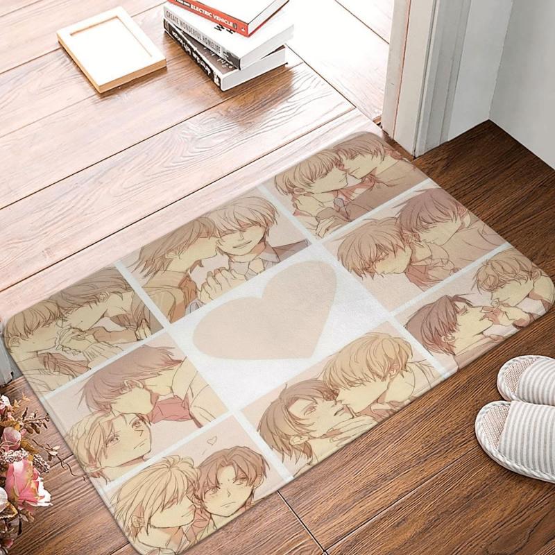 

Carpets Yaoi Gay Plaid Anime Doormat Welcome Soft Bathroom Kitchen Floor Mat Balcony Rug Carpet Dustproof Foot Pad