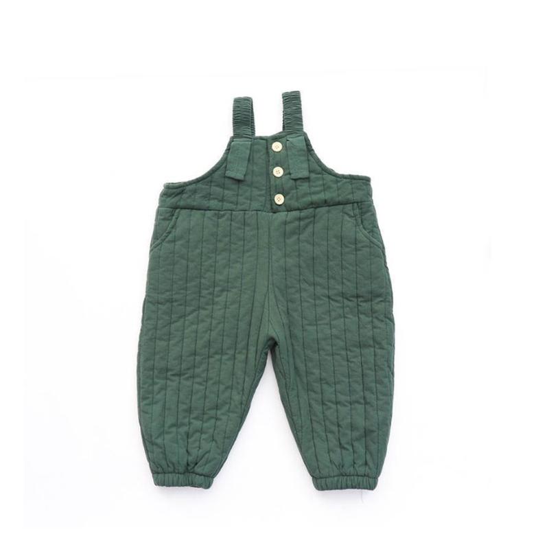 

Jumpsuits Children's Cotton Overalls 2021 Winter Thicken Warm Kids Pants Korean Fashion Solid Boys Girls Trousers 2-6 Years Old, Khaki