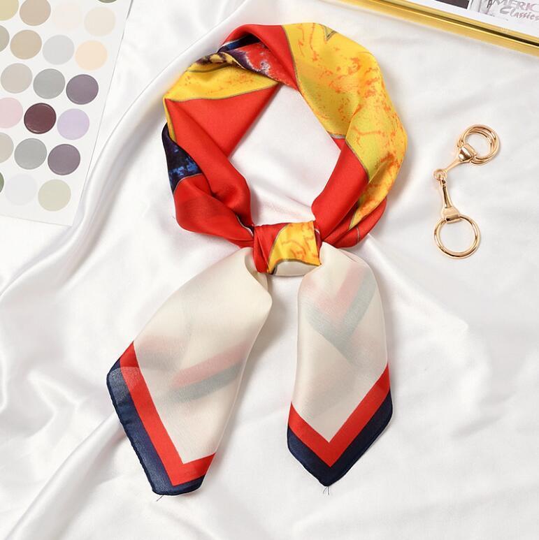 

Scarves Yishine 2021 Cartoon Abstract Bottle Print Square Scarf Women Bandana Hairband Lady Head Wraps Female Shawl Fashion Neckerchief, Blue;gray