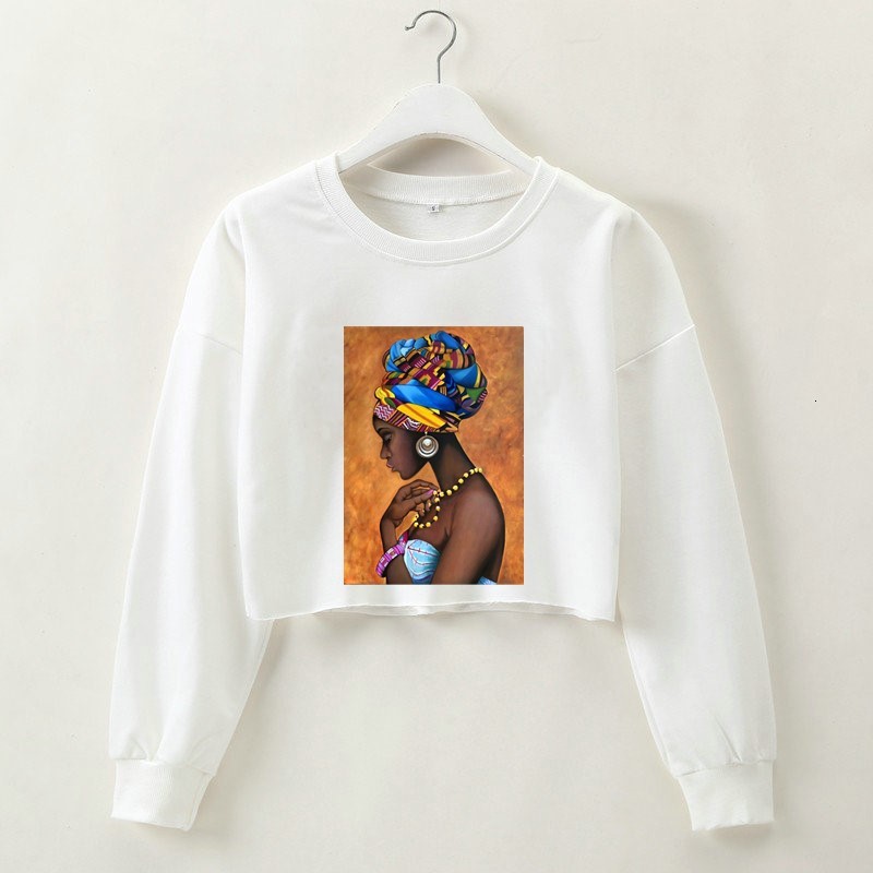

2021 Design O-neck Crop Top Autumn Casual Character Print Short Ins Fashion Long-sleeved Sweatshirt Women Clothing At4f, Short gray