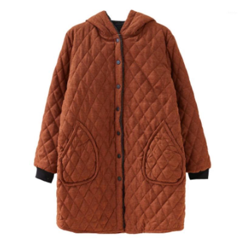 

Women's Jackets Winter Plus Size Khmer Quilted Cold-proof Thick Retro Velvet Cotton Jacket 2021 Soft Casual Warm Harajuku Hooded, Black;brown