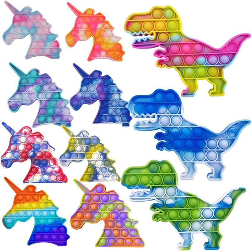 

DHL Rainbow Push Fidget Toy Sensory Bubble Autism Special Needs Anxiety Stress Reliever for Office Fluorescen