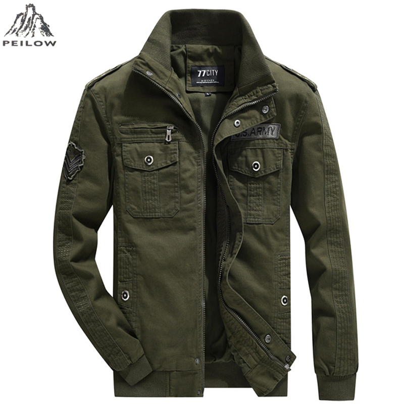 

Military Jacket Men Spring Autumn Cotton Pilot Coat Men's windbreakers Bomber for Cargo Flight Male kg-38, Khaki