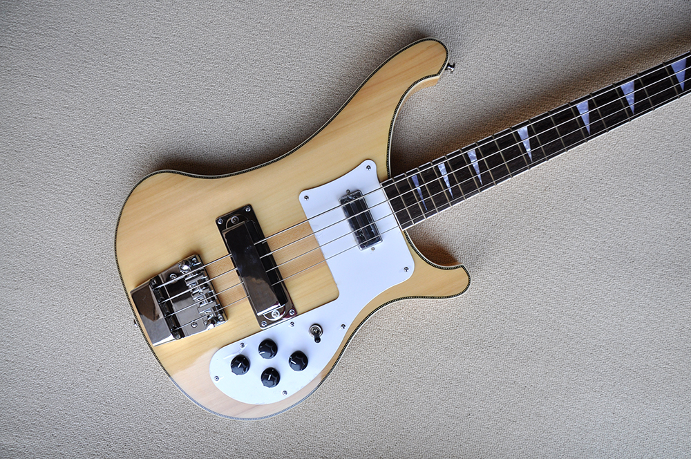 

Factory Custom Natural Wood Color 4-string Electric Bass Guitar with Neck-Thru-Body,Rosewood Fingerboard,Chrome Hardwares,Offer Customized