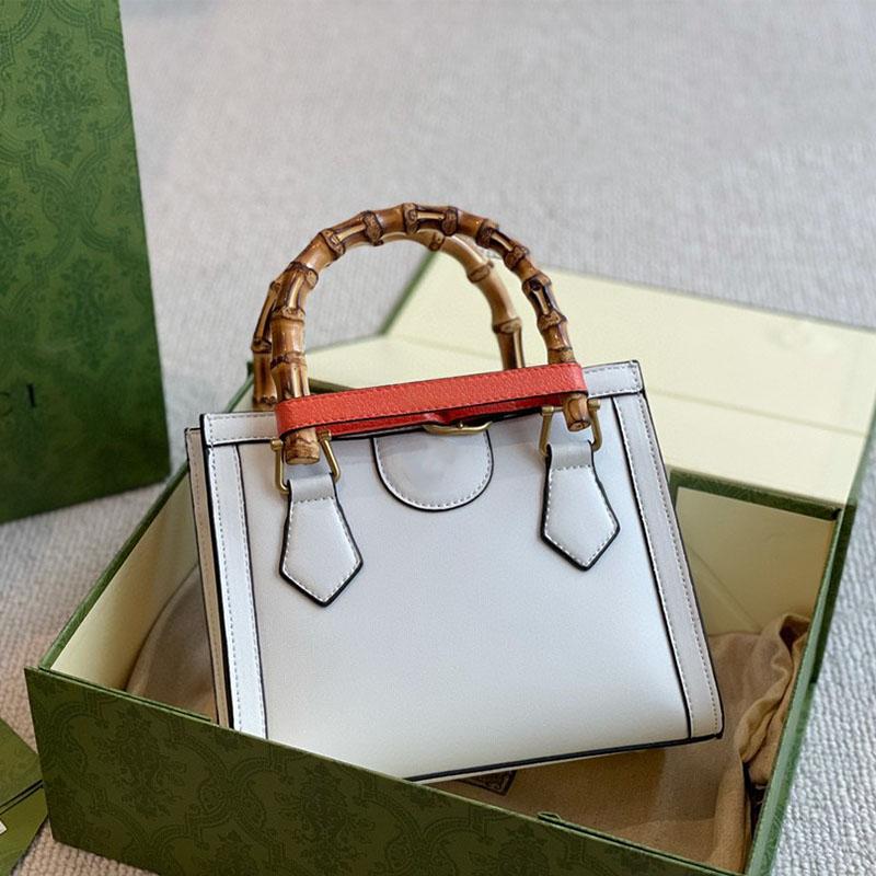 

2021 Women Luxurys Designer Bamboo Bags Diana Mini Tote Bag Handbag Clutch Genuine Leather Travel Shopping Handbags Wallet