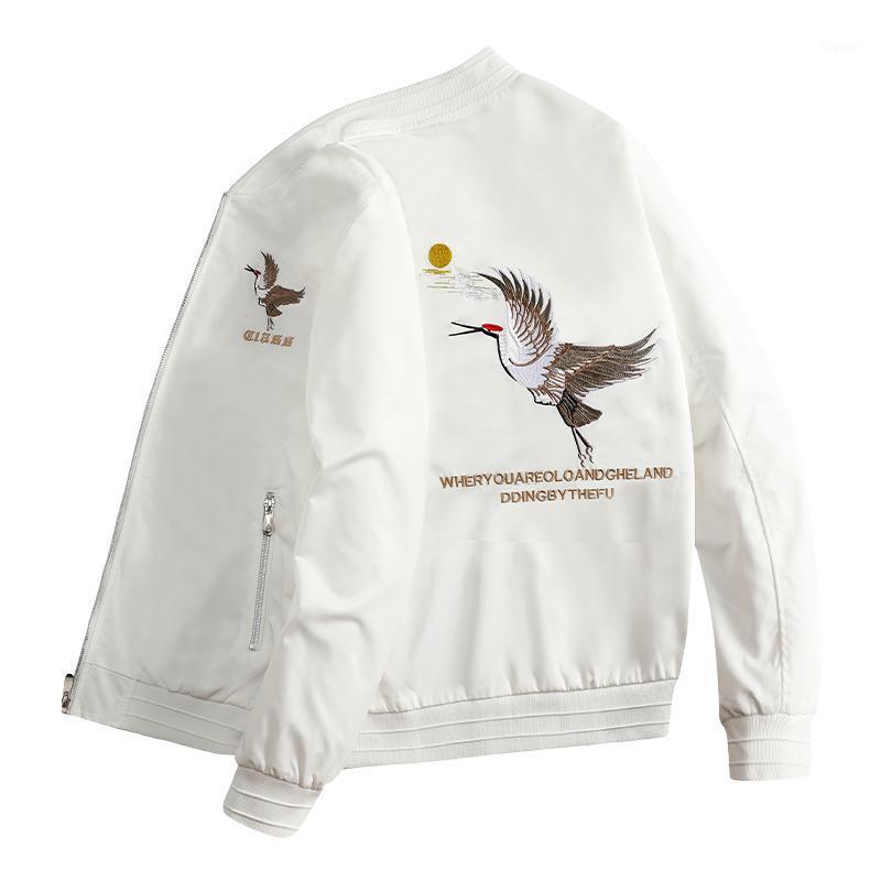 

Men's Jackets 2021 Spring And Autumn Jacket Stand-Up Collar Embroidery Bomber Outerwear & Casual Baseball, Black