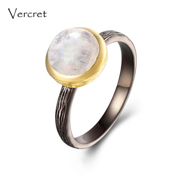 

Cluster Rings Vercret Rainbow Moonstone Handmade 925 Sterling Silver 18k Gold Ring Jewelry For Women Gifts