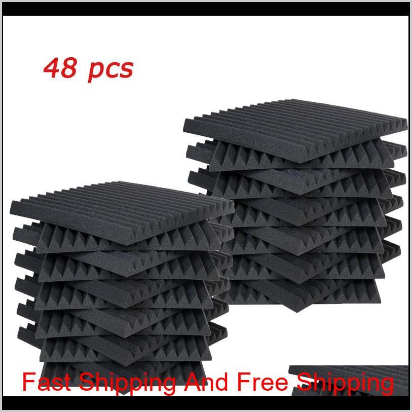 

48 Pcs Acoustic Panels Studio Soundproofing Foam Wedge 1" X 12" X 12" La0Ew G1Wbg