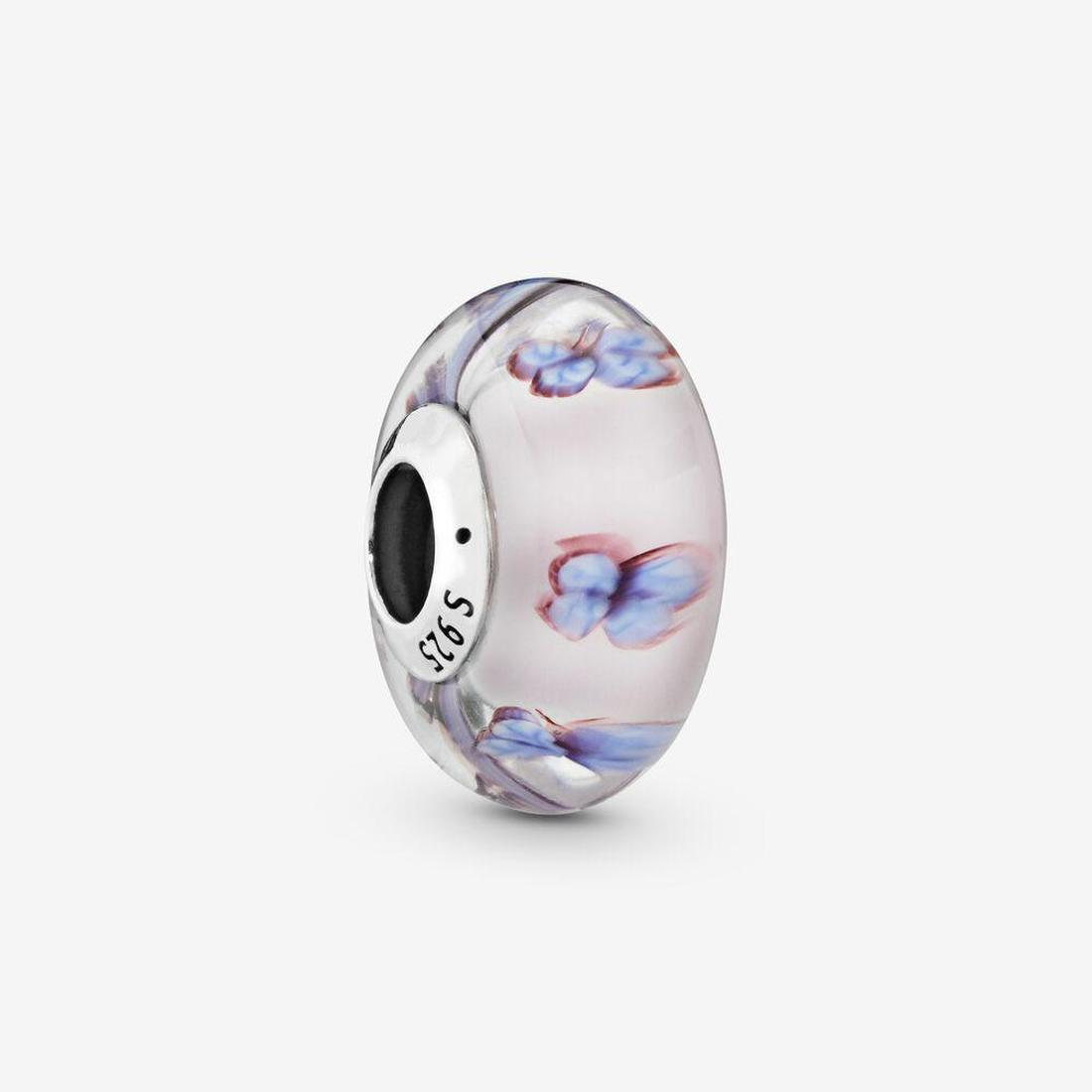 

Authentic 925 Silver Beads Bracelets Butterfly Pink Murano Glass Charm Slide Bead Charms Fits European Pandora Style Jewelry Bracelets Murano, Bronze;silver