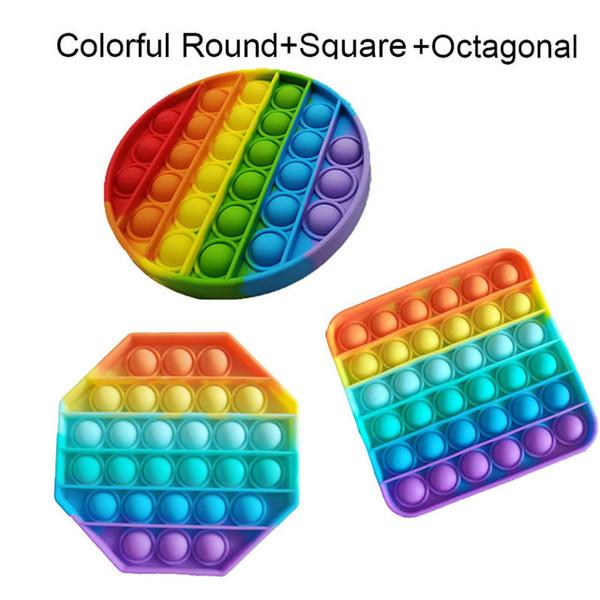 

2021 Hot Sale Push Popit Bubble Sensory Fidget Toy Autism Squishy Stress Reliever Toys Adult Kid Unicorn Pop it Fidget Toys DHL Shipping