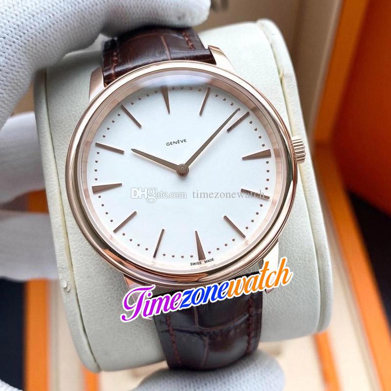 

40mm Patrimony 81180/000R-9159 Miyota 8215 Automatic Mens Watch 81180 White Dial Rose Gold Case Brown Leather Strap Watches Timezonewatch E126B (3), Waterproof service