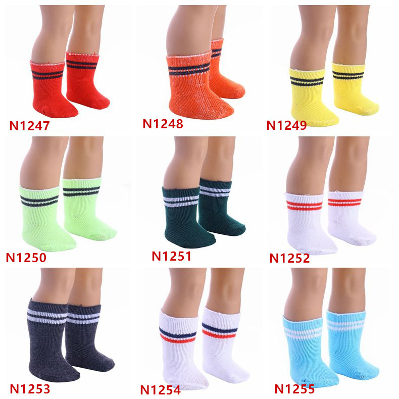 

9 Colors Doll Socks Sport Stockings Hose Mix or Mark color for 18 inch American Girl Doll