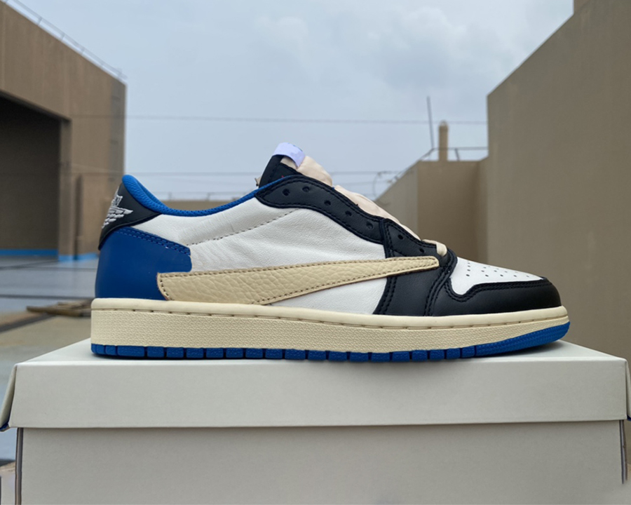 

Good quality Travis Scotts x Jumpman 1 Low Mens Womens Basketball Shoes Military Blue Outdoor Fashion Sneakers With Box, #1