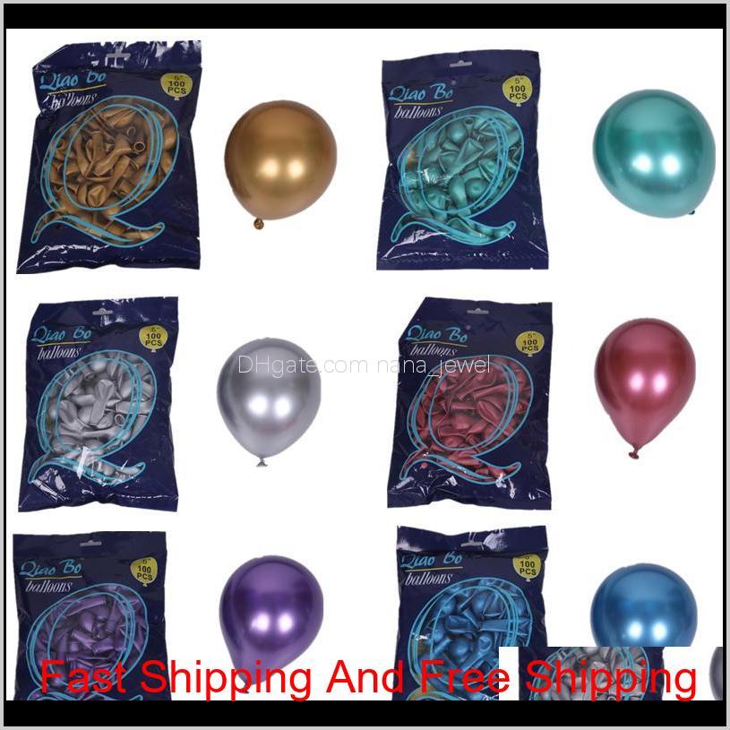 

100Pcs 5 Inch Metal Color Thickened Latex Balloon Romantic Chrome Gold Silver Balloons Wedding Birthday Party Decoration Globos 1027 3 Pn8Ly