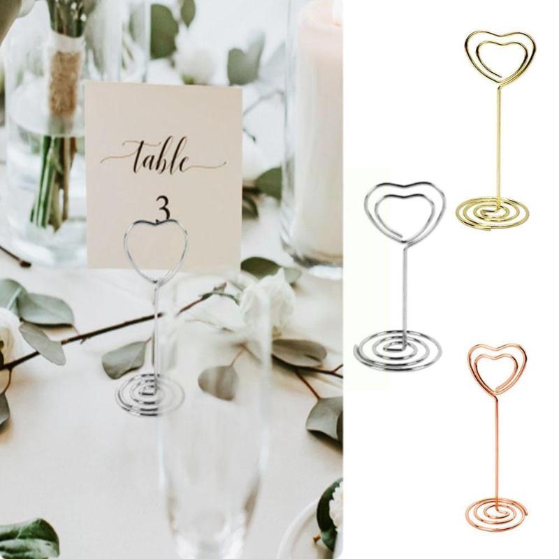 

Party Decoration 10 Pcs Love Shape Metal Po Clip Creative Wedding Table Holder Cards Signs Place Numbers Decor Z0O1