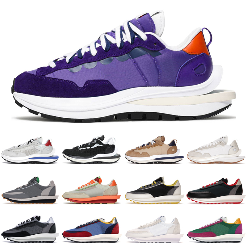 

vaporwaffle men women casual shoes LdWaffle Noir White Nylon Dark Iris ldv Sesame Sail Pure Platinum platform Fragment Undercover Blackened Blue trainers sneakers, Sail white blue