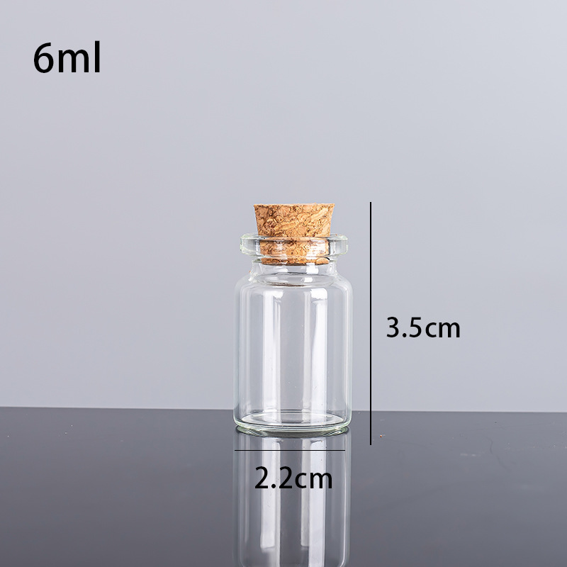 

6ML 22X35X12.5MM Small Mini Clear Glass bottles Jars with Cork Stoppers/ Message Weddings Wish Jewelry Party Favors