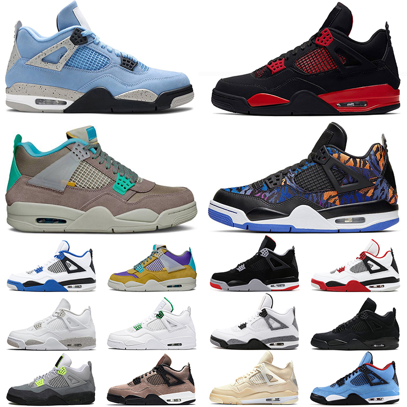 

Great Seller Jumpman 4 4s basketball shoes for women men University Blue Taupe Haze Red Thunder White Oreo mens trainers sports sneakers Wholesale, 4s metallic pack - pine green