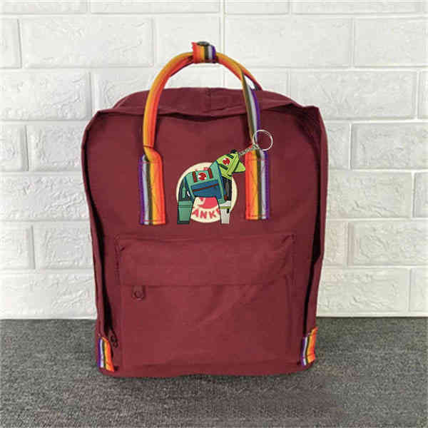 Fjallravan kanken Arctic Fox Color Belt Rainbow Backpack Couples Canvass Travel Bag Outdoor for mother and baby gd7 xxxx