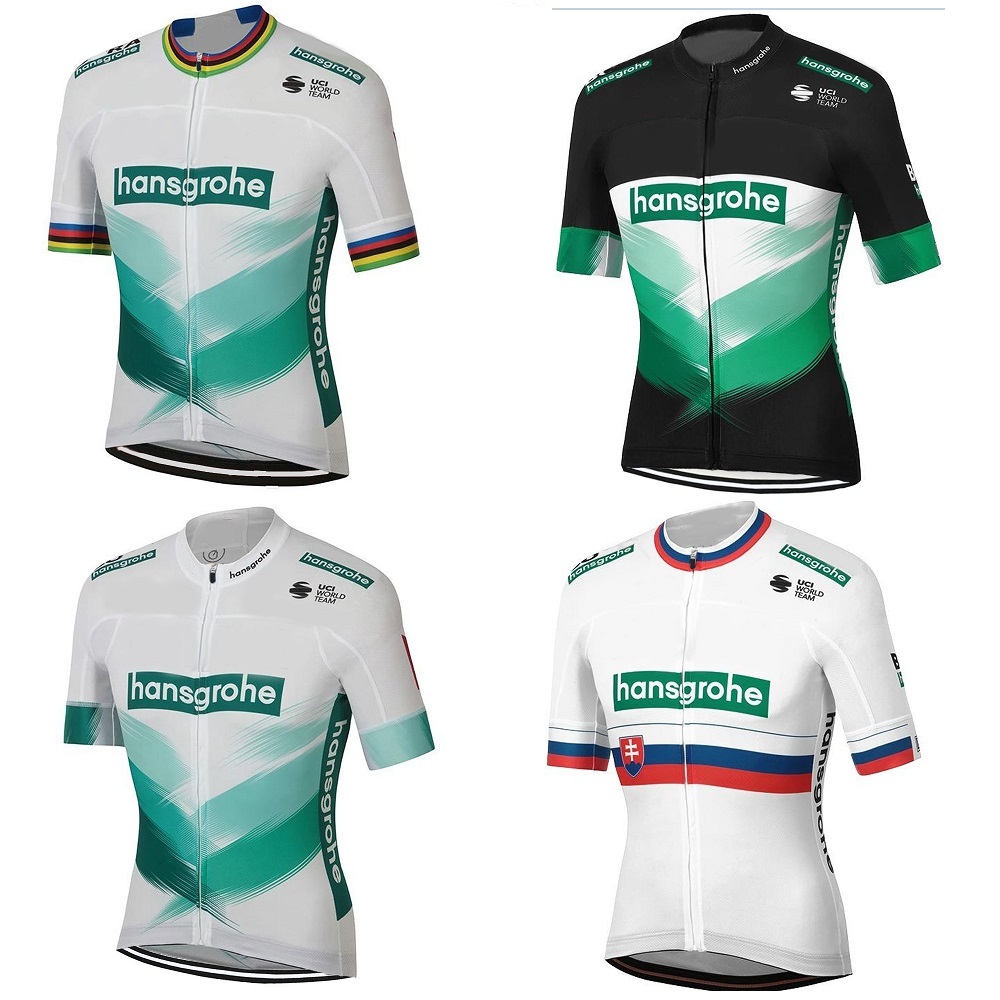 

2021 Summer Boraful Hansgrohe Cycling Jersey Short Sleeve Peter Sagan Clothing Men Race Road Bike Shirt MTB Tops Maillot L0305, Black;white