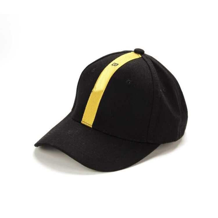 

High-end designer fashion cap with printed letters and vertical stripes, cotton adjustable hip-hop black sun visor, Blue;gray