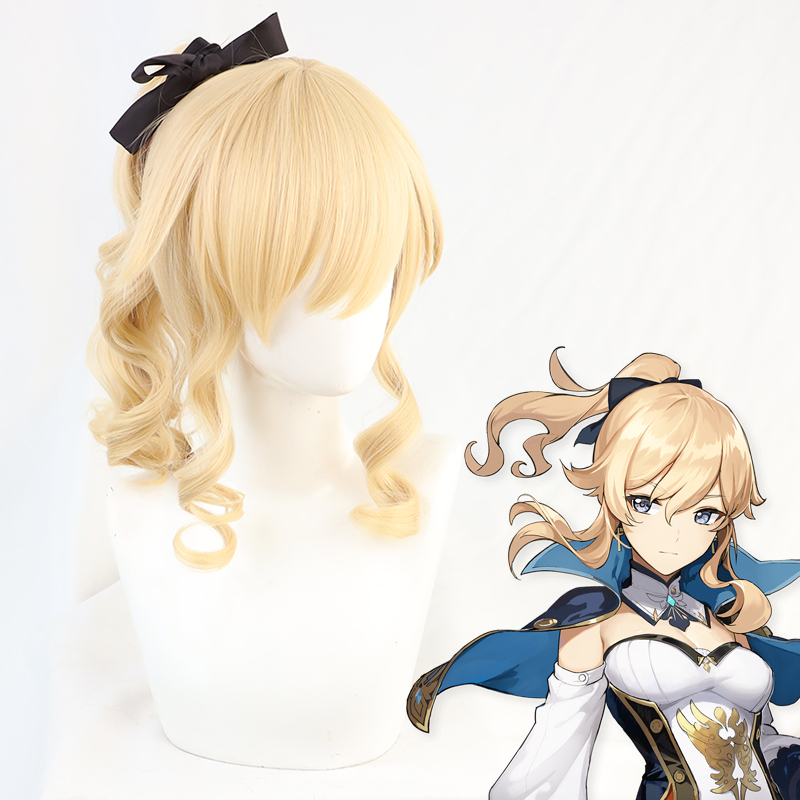 

Game Genshin Impact Jean Gunnhildr Cosplay Wig with Ponytail + Free Hair Cap, Color the same as picture
