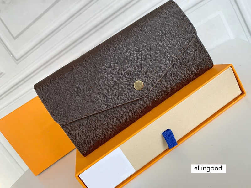 

Genuine Leather Sarah Flap Button Flower Pattern Lady Long Wallets Designers Wallet Women Coin Purse Card Holder Clutch