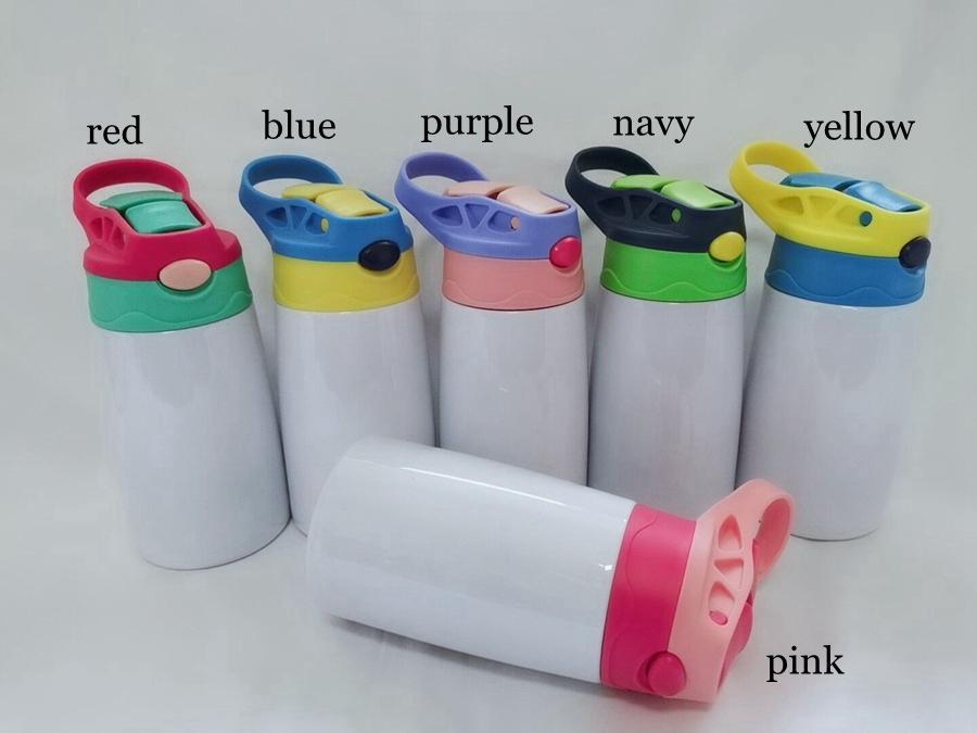 

12oz Sublimation Kids Tumbler Blank Sippy Cup Straw Stainless Steel Thermos Water Bottle Children Outdoor Cup Sea Shipping