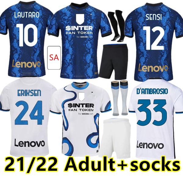 

INTER soccer jersey Dzeko MILAN BARELLA LAUTARO VIDAL ERIKSEN 21 22 football shirt 2021 2022 uniforms adult kit socks Dumfries D'AMBROS, Black;yellow