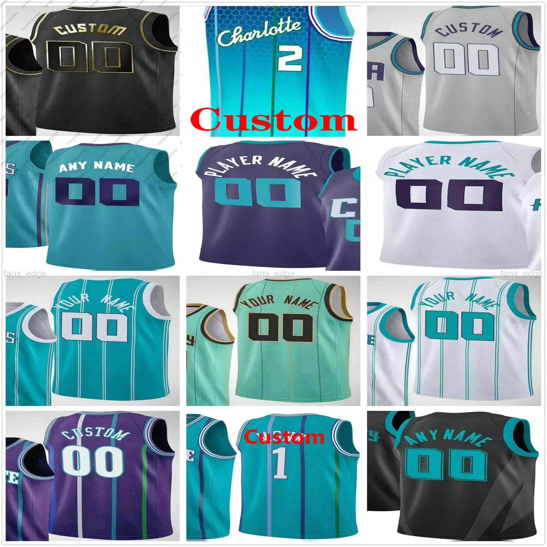 

Custom Printed LaMelo 2 Ball Basketball Jerseys Gordon 20 Hayward Miles Bridges Terry Rozier III Bouknight Ish Smith Mason Plumlee Men Women Kids Youth Shirt, As picture