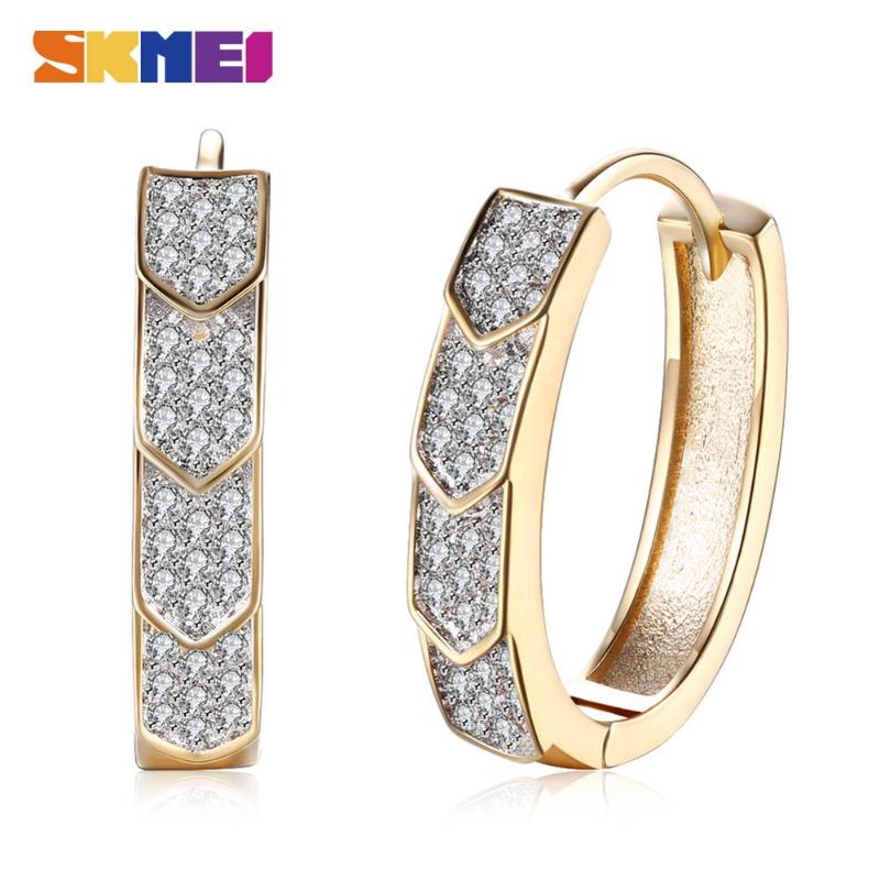 

Hoop & Huggie SKMEI Charming Lovely Women Earrings Round Arrow Type Stud Thin Hoops Girls Jewelry Classic Fashion Lady LKN033