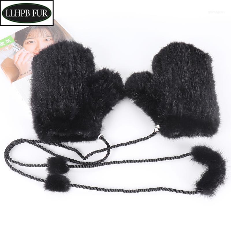 

Sell Brand Fashion Winter Women Gloves Genuine 100% Real Glove Knitted Mittens Lady Warm Natural Fur Mittens1