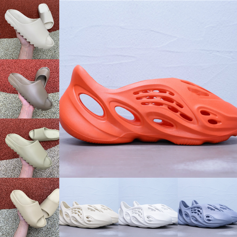 

Box Foam Kanyes Wests Runner Slipper Sandal Shoes Men Women Resin Desert Sand Bone Triple Black Soot Earth Brown Fashion Slides Sandals Us 5-11 S01