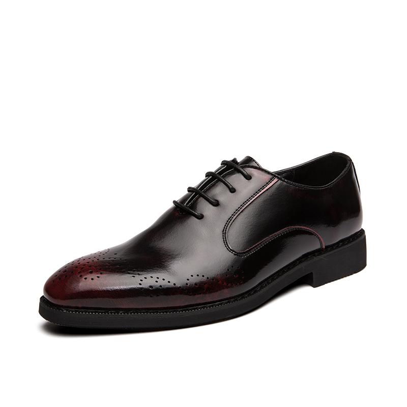 

Dress Shoes Mens Elegantes Red Oxfords Comfort Round Toe Lace-up Non-slip Business Wedding Party Leather Formal Brogue, Black