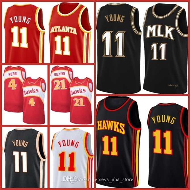 

Atlanta\rHawks\rJersey Trae 11 Young De'Andre 12 Hunter Spud 4 Webb Jamal 27 Murray Shaquille 32 O'Neal Penny 1 Hardaway Men, Black