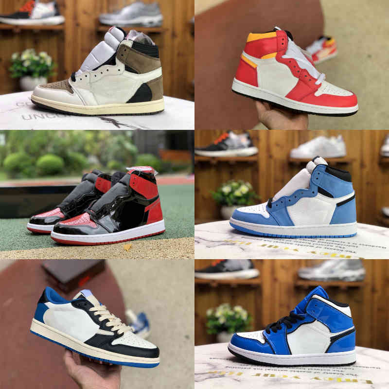 

Top Quality University Blue 1 1s Basketball Shoes Mens Women Lucky Green LIGHTBULB ROYAL BLACK TOE Light Fusion Red Electro Orange Bred Pate