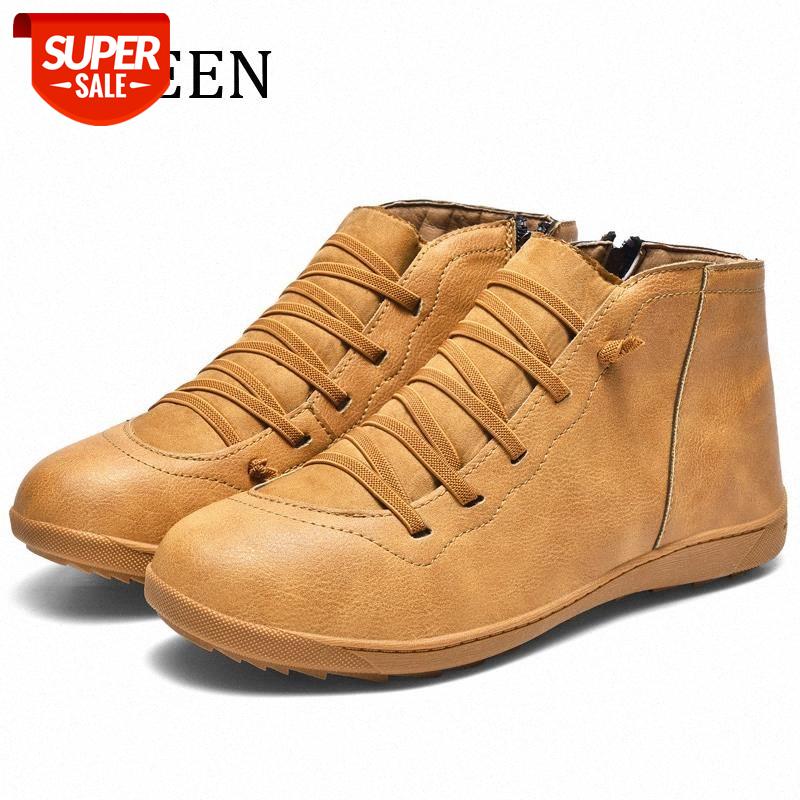 

YWEEN Lace-up Leather Shoes Light Spring Autumn Men ankle Shoes Men Casual Boots Lover's Retro Boot Plus Size For #5d7d