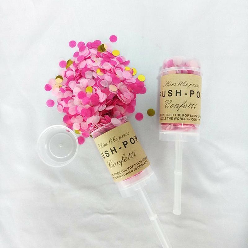 

Party Decoration Push Confetti Poppers For Wedding Happy Birthday Flower Mini Round Graduation Supplies