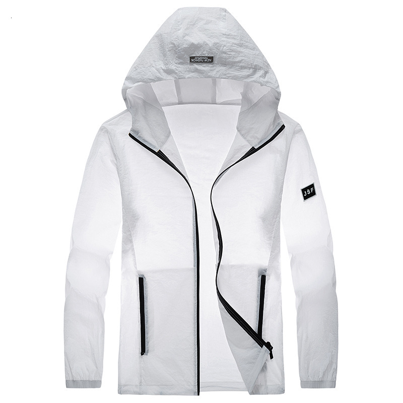 

2021 New Brand Prevent Bask Coat Men Summer Plussize Long Sleeve Hooded Clothes Korean Style Beach White Fashion Clothing Thin 2taw, Sky blue