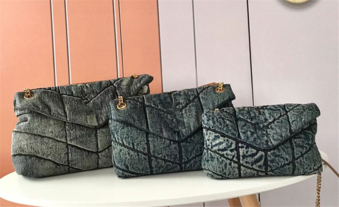

Fashion designer luxury loulou puffer denim Bag Shoulder Handbag