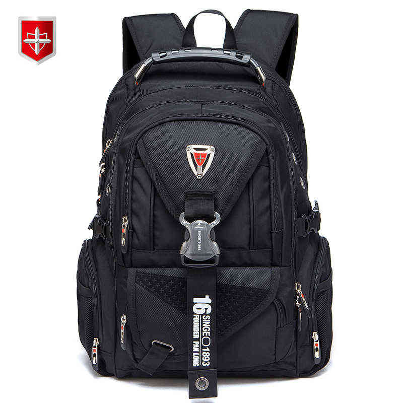 

Waterproof Oxford Swiss Backpack Men 17 Inch Laptop backpacks Travel Rucksack Female Vintage School Bags Casual bagpack mochila 211231, Red